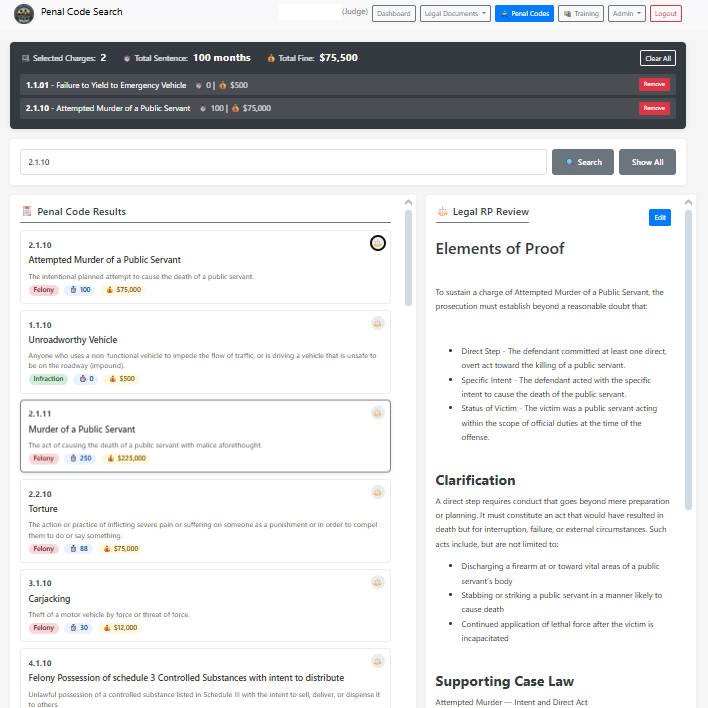 Penal Code - Legal RP Review